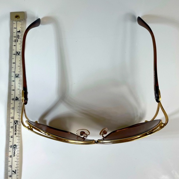 DIOR 80s Vintage Butterfly Oversized Sunglasses: Sable, Brown, Logo, Gold - Picture 13 of 17